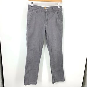 Carhartt Men Size 34 x 32 Pants Gray Relaxed Fit Straight Jeans Cotton Stretch